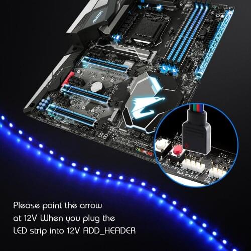 LED Strip Light RGB For Motherboard Control/PC Computer Case 50CM 1M With 4 Pin RGB-Header(+12V,G,R,B) 1 To 2/3 Extension Wire