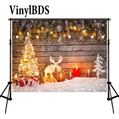 VinylBDS Christmas Backdrop Newborn Backdrop Gingerbread Background Lights Old Wooden Background Newborn Photo for Studio