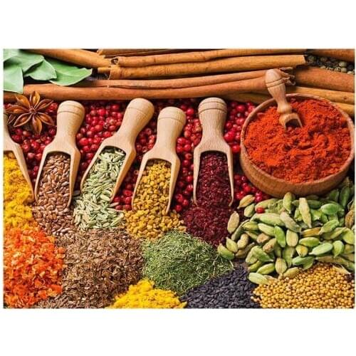 Grains Spices Spoon Kitchen Food diamond Painting cross stitch Wall Art rhinestone Picture mosaic painting Living Room Decor