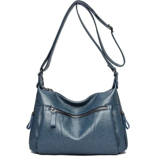 Women Leather Handbags Soft Large Capacity Casual Tote Bag High Quality Female Leather Shoulder Bag Female Sac New 2020 C1417