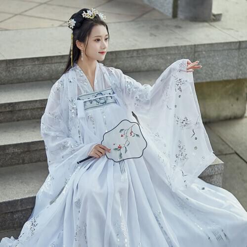 XinHuaEase Hanfu Women Large Plus Size Chinese Traditional Dress Dance Fairy Costume Cosplay Female Princess Clothing Carnival
