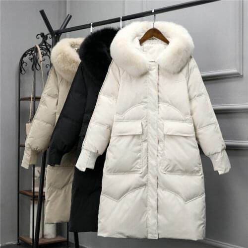 Winter Spring Woman Hooded Long Coats Parka Female Oversize Solid Color Jacket Ladies Mid-long Winter Thick Jacket Down Q209