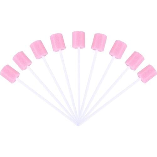 100pcs Disposable Oral Care Sponge Swab Tooth Cleaning Mouth Swabs