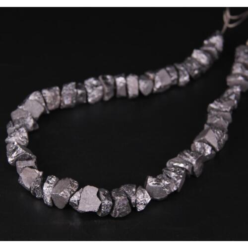 15.5"/strand Freeform Hematite Raw Nugget Chips Loose Beads,Natural Silvers Quartz Gems Stone Roug Gravel Pendant Jewelry Making