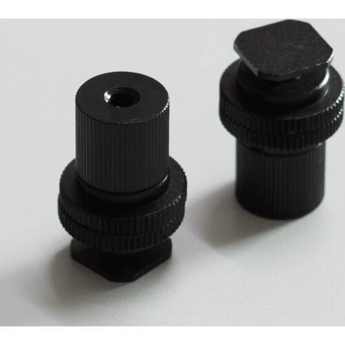 2pcs 1/4"-20 Tripod Mount Screw male and female to Flash Camera Hot Shoe Adapter