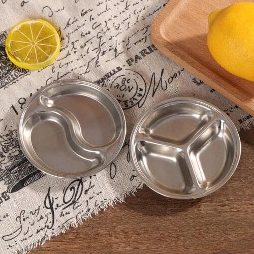 2grid 3grids Salad Sauce Dishes Food Dipping Bowls Seasoning Tray Separate Vinegar Snack Plates Kitchen Tableware Seasoning Dish