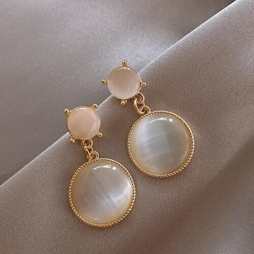 2021 Fashion Jewelry New Korean Trend Gold Plated Rhinestone Round Earrings Pendientes Mujer Small Earrings For Women Girls