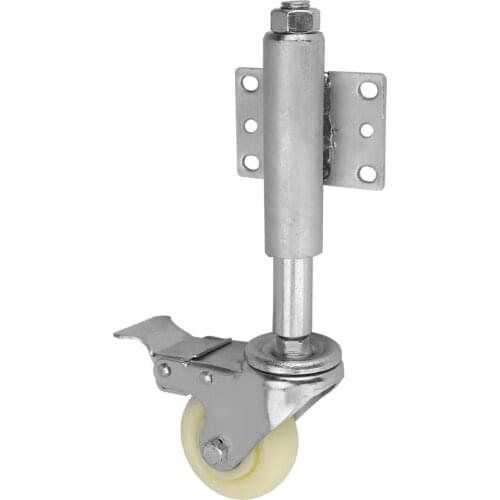 3" Nylon Gate Wheel Spring Loaded Swivel Caster with Brake 220lbs Load Capacity