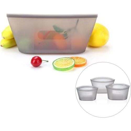 Food Storage Bag Silicone 3Pcs/set Fresh Bowl for Food Meat Reusable Seal Fresh-keeping Bags Freezer Cooking Fresh Bags