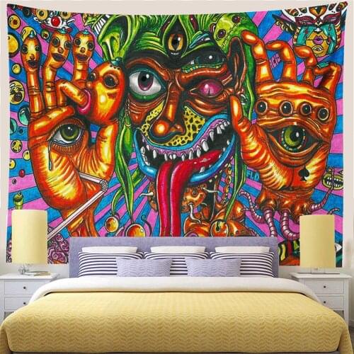 Abstract Psychedelic Shrooms Tapestry Colorful Abstract Trippy Tapestry Wall Hanging Tapestries for Home Dorm Fantasy Decor