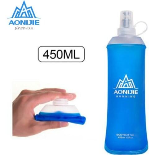 AONIJIE Outdoor Sports Collapsible Soft Water Bottle 250ML-600ML Water Bottle TPU Free Running Water Bag Waist Bag Vest Marathon