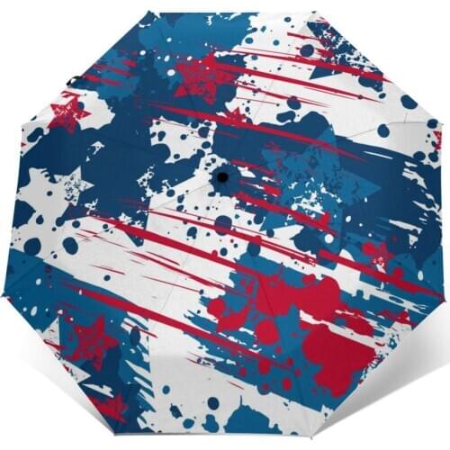 Automatic Umbrella Grunge American Stars three-fold umbrella women men rain umbrella