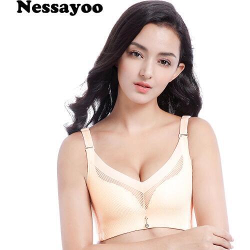 No Rims Push Up Big Size Bras for Women Wireless Bralette Thin Cup Spandex Bra 95C Full Cup Sexy Lingerie Seamless Wire Free Bra