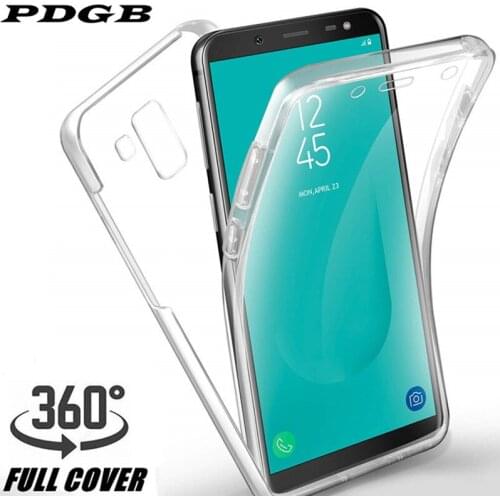 PDGB 360 Degree Case For Samsung Galaxy A7 A9 A6 A8 Plus 2018 A750 J3 J4 J6 J8 S6 S7 Edge Note 8 9 Transparent Full body Cover