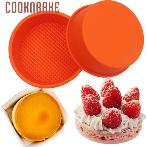 COOKNBAKE 4.5 inch Silicone Mould for Cake Round Layer Rainbow Cake Pans Vegetable Pancakes Pizza Crust Omelet Frittata