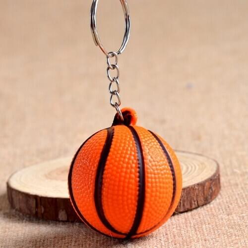20 pieces/lot Cheap basketball PU keychain toys, fashion sports item key chains jewelry gift for boys and girls