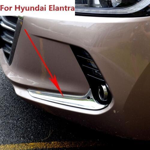 For Hyundai Elantra Avante 2016 2017 Sedan 2pcs ABS Chrome Front Fog Light Lamp Eyelid Eyebrows Cover Trim Auto Parts 2018