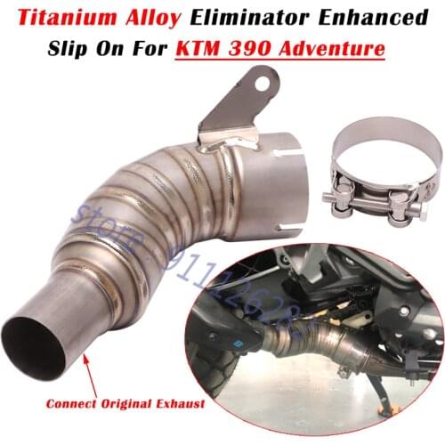 For KTM 250 390 Adventure 2020 2021 Motorcycle Exhaust Escape Original System Modify Catalyst Delete Titanium Alloy Link Pipe