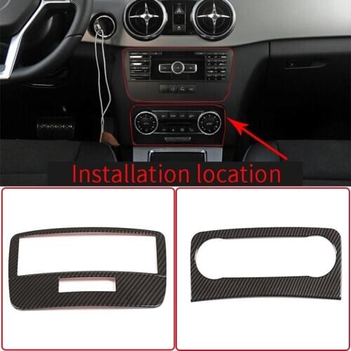 For Mercedes Benz GLK X204 2013-2015 Car Central Control Air Conditioning Switch Panel Voice Mode Button Trim Frame Stickers