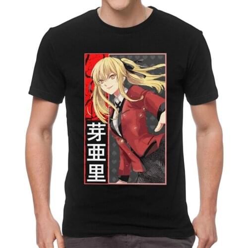 Mary Saotome T Shirt Men Short Sleeve Cotton T-shirts Anime Manga Kakegurui Tees Top Harajuku Tshirts Gift Idea
