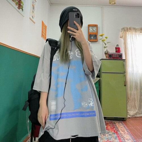 2021 summer new street hip hop BF boyfriend oversize large loose short sleeve T-shirt for men and women tees