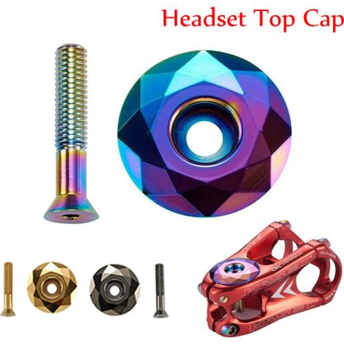 1-1/8" MTB Headset Screws Top Cap Cover Aluminum Alloy Mountain Road Bicycles Bowl Bike Stem Cap Bicycle Accessories