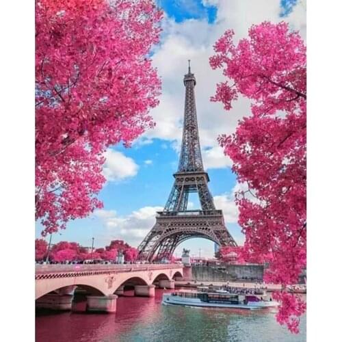 GATYZTORY Flower Towel Landscape Painting By Numbers Kits For Adults HandPainted Home Decoration Wall Art Painting