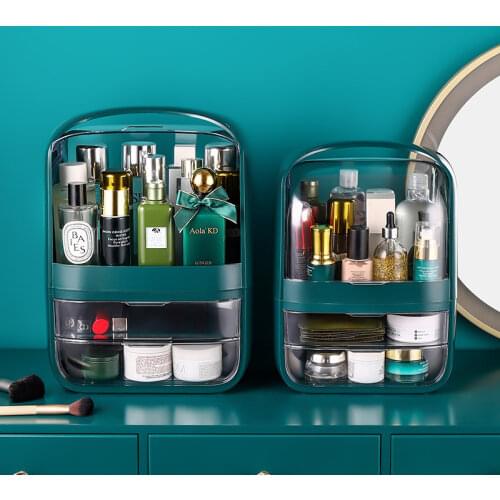 INS Style Cosmetic Storage Box Portable Dustproof Waterproof Drawer Type Dressing Table Lipstick Skin Care Products Storage Box