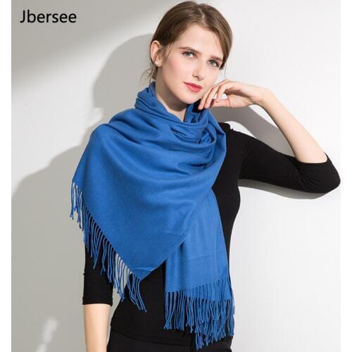Jbersee Winter Cashmere Wool Scarf Women Men Soft Warm Ponchos and Capes Shawl Luxury Brand Womens Scarves Stoles WN015