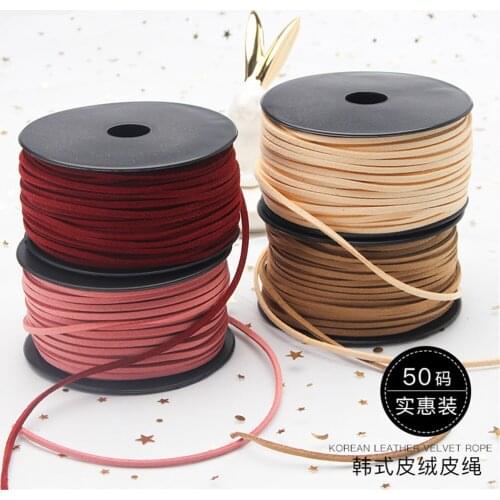 Korean Style Leather Velvet Rope 3mm Fashion Flower Packaging Ribbon Package Flower Ribbon Bouquet Decoration Ribbon