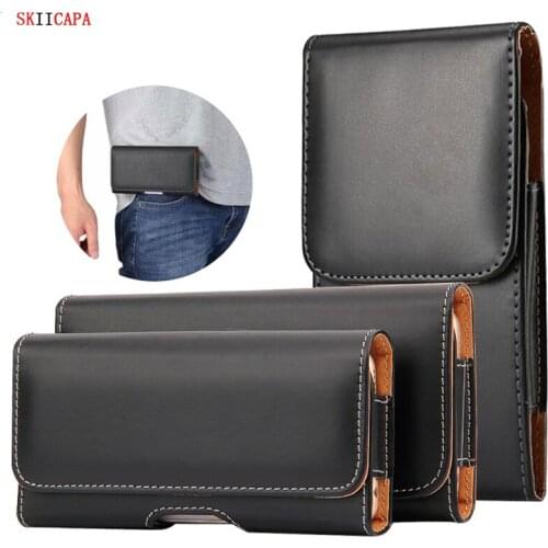 Leather phone belt case for iphone 12mini Waist Bag Magnetic Vertical Phone Case for iPhone 126.5/5.8/4.7''Pouch Cover Belt Clip