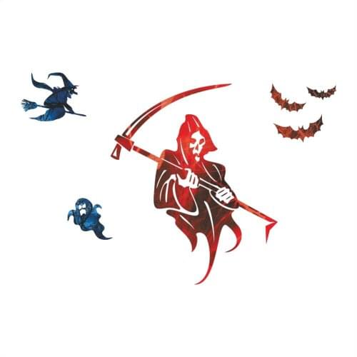 Creative terror effect Halloween demon wallpaper stickers festival decoration 3D ghost wall mural decals Halloween home decor