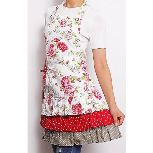 Parent-child Kitchen Apron Bowknot Printed Sleeveless Cotton Linen Aprons for Men Women Home Cleaning Tools