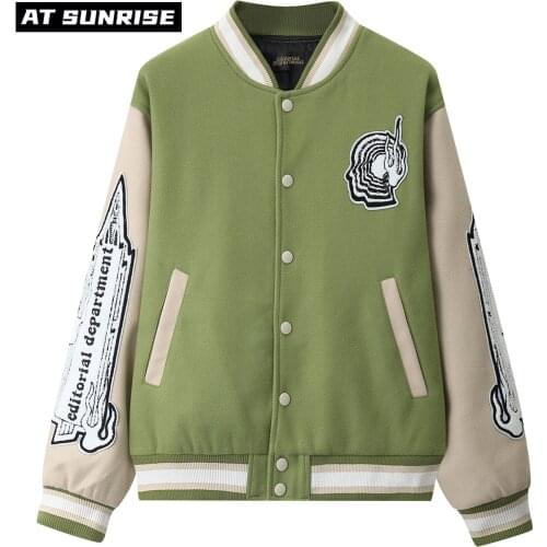 2020Hip Hop Baseball Jackets Men Streetwear Cargo Jacket Winter Loose Casual Cotton Coats Oversized Harajuku tops Wool Polyester