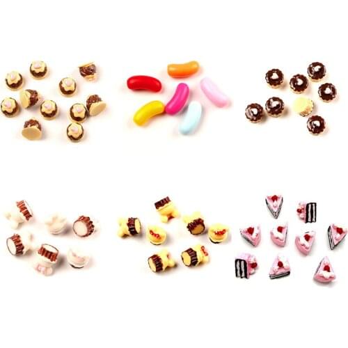 LF 20Pcs Mixed Mini Cake Resin Cabochon Flatback Decoration Crafts Embellishments For Scrapbooking Diy Accessories