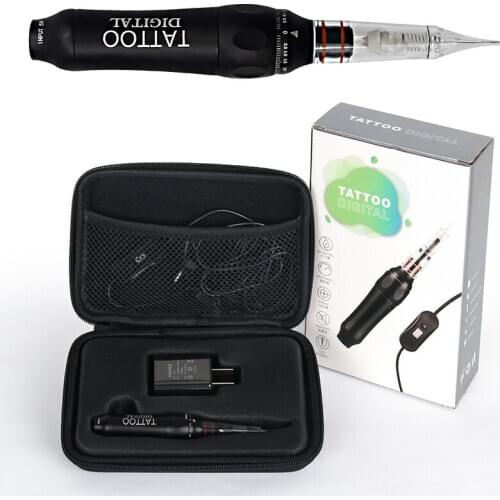 Rotary Tattoo Digital Machine Acid-free Pen For Permanent Makeup Eyebrows Lips MTS Microblading Kit with Push-in Type Needles