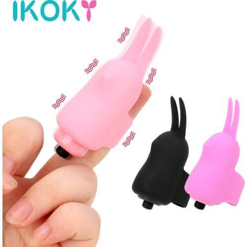 IKOKY Rabbit Ear Tentacitation G-Spot Finger Massage Female Masturbator Clitoris Stimulation Finger Sleeve Vibrator