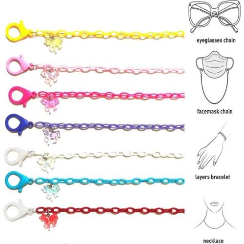 Fashion Acrylic Glasses Chain For Children Mask Chain Holder Cartoon Charm Sunglasses Lanyard Eyewear Neck Cord Jewelry Gift