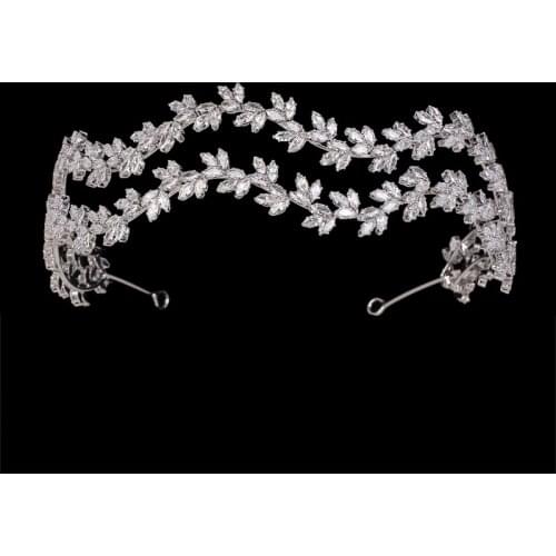 Irregular Cubic Zircon Wedding Crowns Headbands HADIYANA Crystal Evening Hairbands Brides Hair Accessories Prom Jewelry BC6059