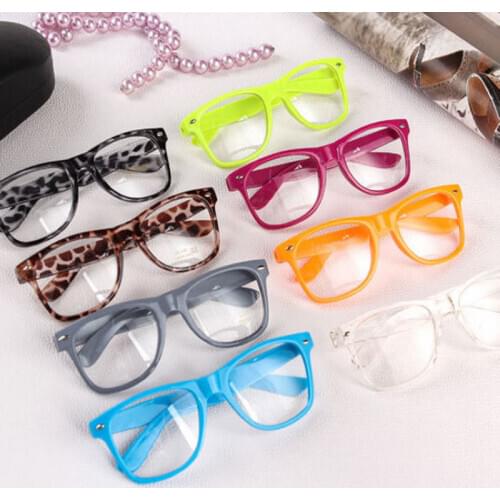 16 Colors Fashion Clear Len Geek Nerd Glasses Plain Mirror Eyeglasses Eyewear Eye Glasses Spectacle Plastic Frame