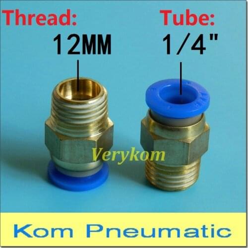 Wholesale 100pcs/lot Pneumatic Connection 12mm Tube Hose Pipe Push in 1/4" bsp Quick Connector One Touch Air Fitting PC12-02