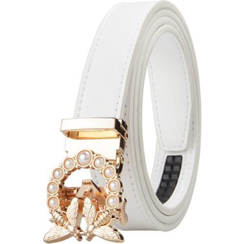 New Fashion Womens Belts Genuine Leather Designer High Quality Belt Women Luxury Straps for Women Diamond Automatic Buckle Belt