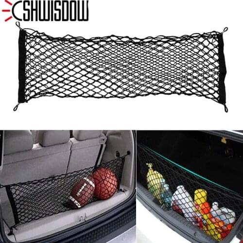 Car Trunk Nets 110 x 50 cm Elastic Strong Nylon Cargo Luggage Storage Organizer Net Mesh With Hooks For Car Van Pickup SUV MPV