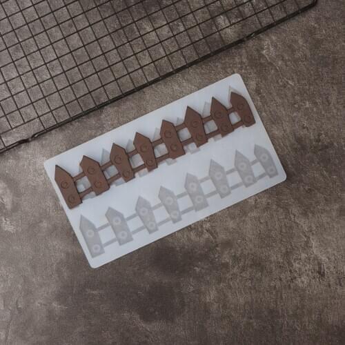 Hedge Shape Chocolate Silicone Mold Cake Decorating Bamboo Fence Shape Transfer Sheet Mould Cake Edge Decotation