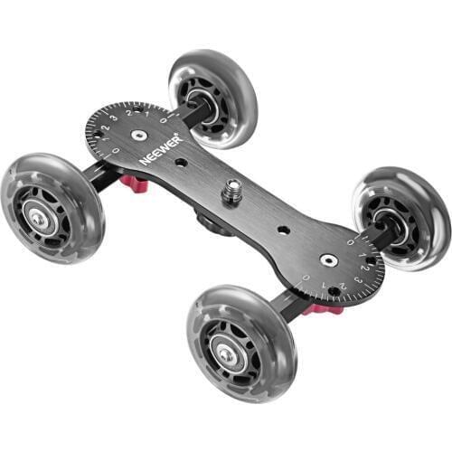 Neewer Scaled Camera Table Dolly Slider with 22 pounds/10 kg Load Capacity Skater Design Aluminum Rods Rotatable Rubber Wheels