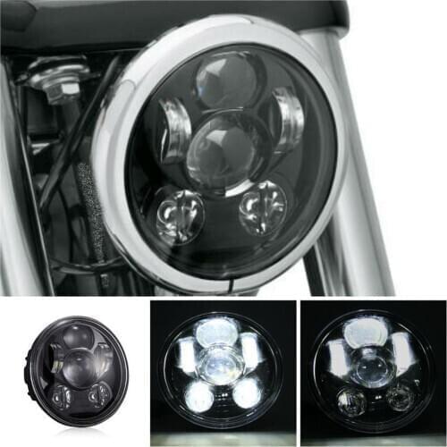 45W 5.75" 5-3/4" Motorcycle LED Projector Headlight For Sportster 883 1200, Iron 883, Dyna, Street Bob FXDB