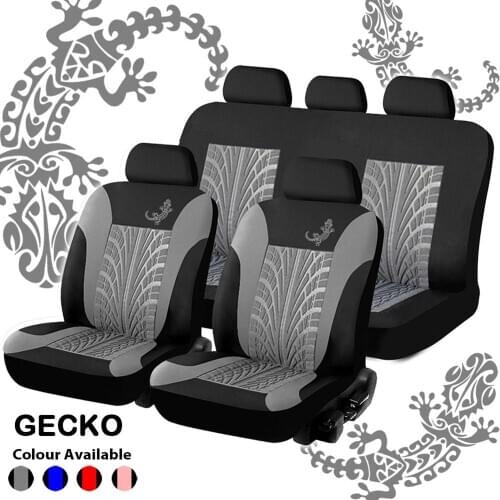 4/9PCS Universal Car Seat Cover Styling Full Set Gecko 3D Tire Print Interior Accessories Car Seat Protector For Renault Logan