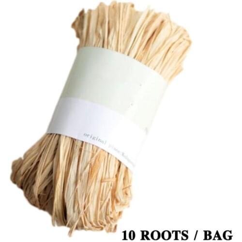 10 Roots/bag Raffia Natural Rope Crafts Gift Packing Rope DIY Wedding Party Decoration Supplies Brown Raffia Natural Rope