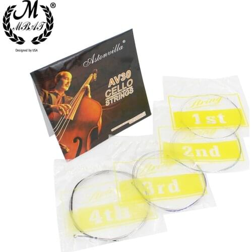 M MBAT Cello Strings High Quality Steel Core Wrap Nickel Silver String Repair Cello String Musical Instrument Accessories AV30