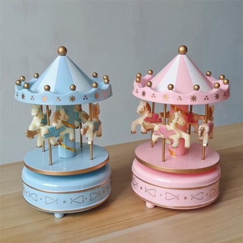 1pcs Creative Cute Carousel Music Box Fashion Home Decoration Crafts For Kids Birthday Party Gift Toys Home Decor Supplies